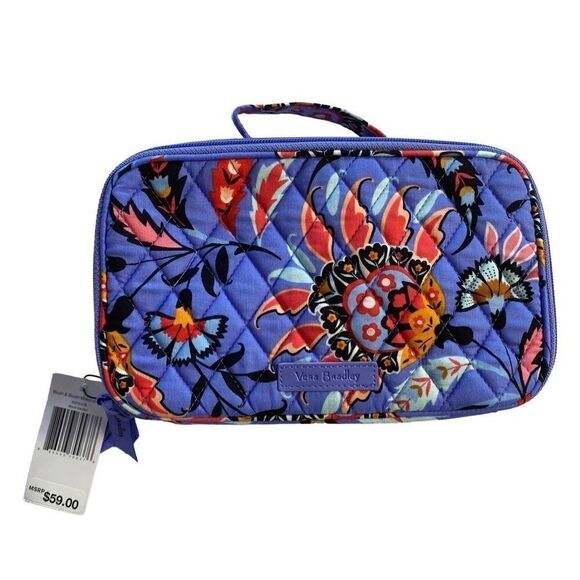 VERA BRADLEY Blush & Brush Makeup Case - Mural Garden - Picture 1 of 6